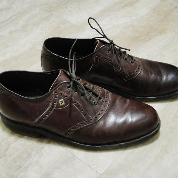 Men\'s Footjoy brown oxford style leather shoes, size 10 main image 6